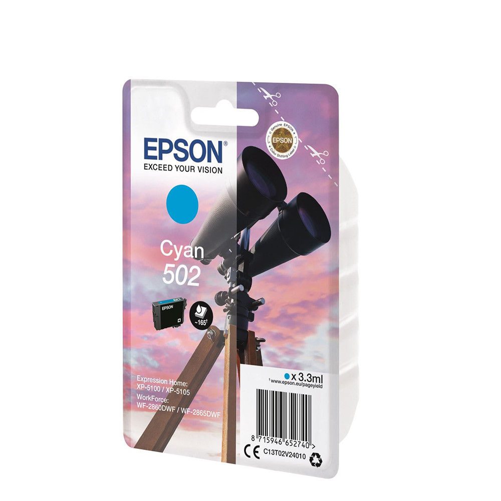 Epson Μελάνι Inkjet 502 Cyan (C13T02V24010) (EPST02V240)