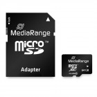 MediaRange Micro SDXC Class 10 With SD Adaptor 64 GB (eXtended Capacity) (MR955)