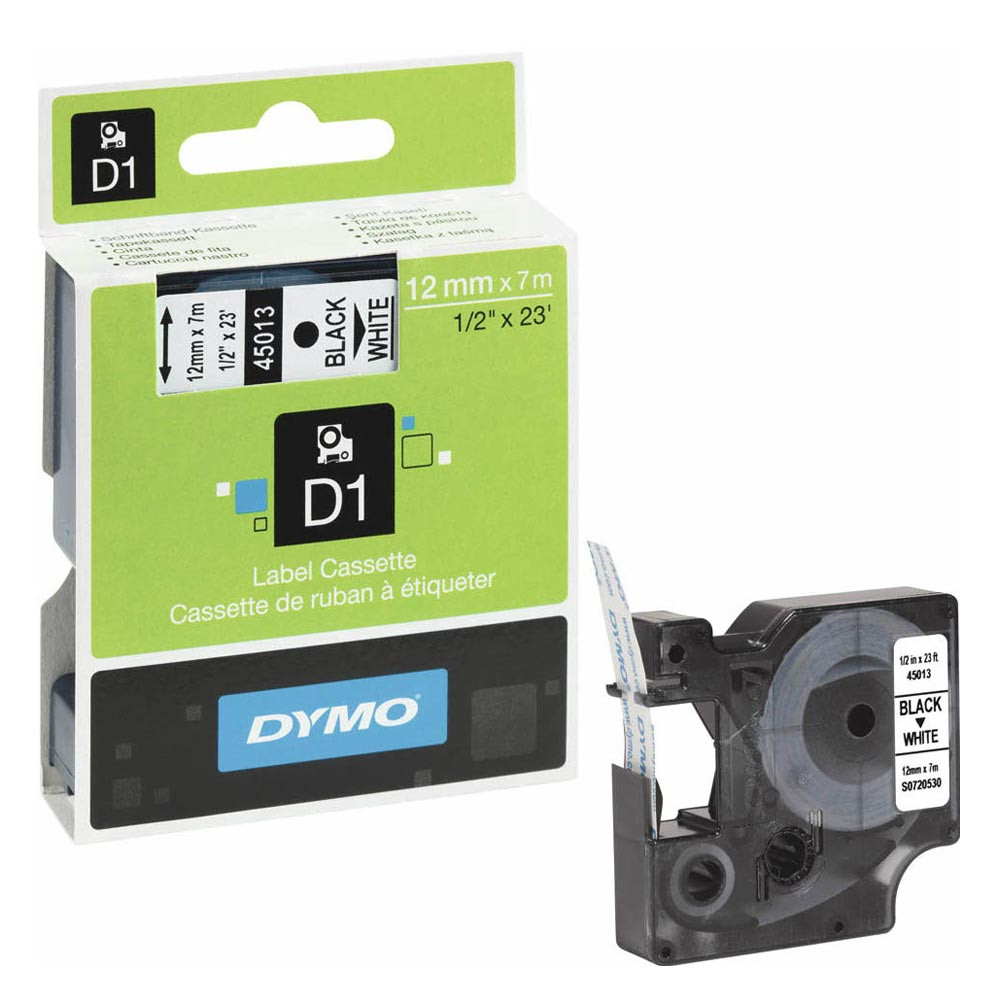 Ταινία Ετικετογράφου DYMO D1 45013 12mmx7m Black on White (DYMO45013)