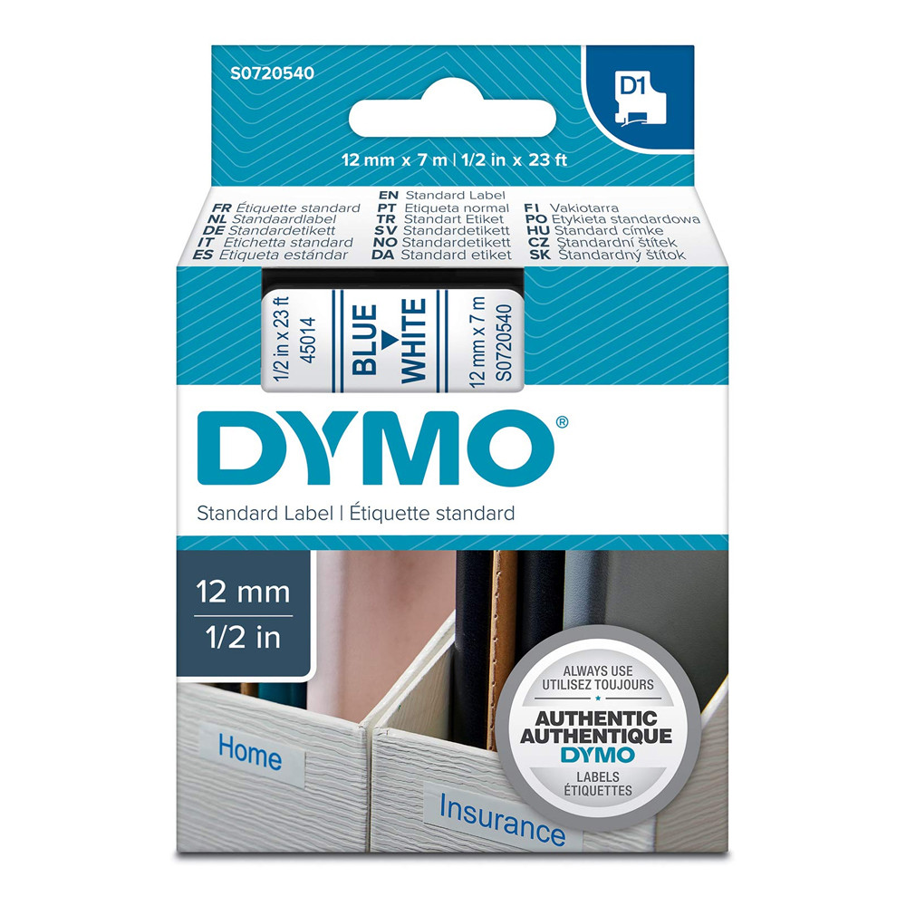 Ταινία Ετικετογράφου DYMO Standard 45014 12 mm x 7 m (Μπλέ Γράμματα σε Λευκό Φόντο) (S0720540) (DYMO45014)