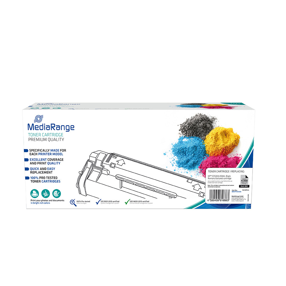 Toner MEDIARANGE Συμβατό για Εκτυπωτές HP (Black) (CC530A/304A/CE410X/305A/CF380X/312A) (MRHPTCC530A)